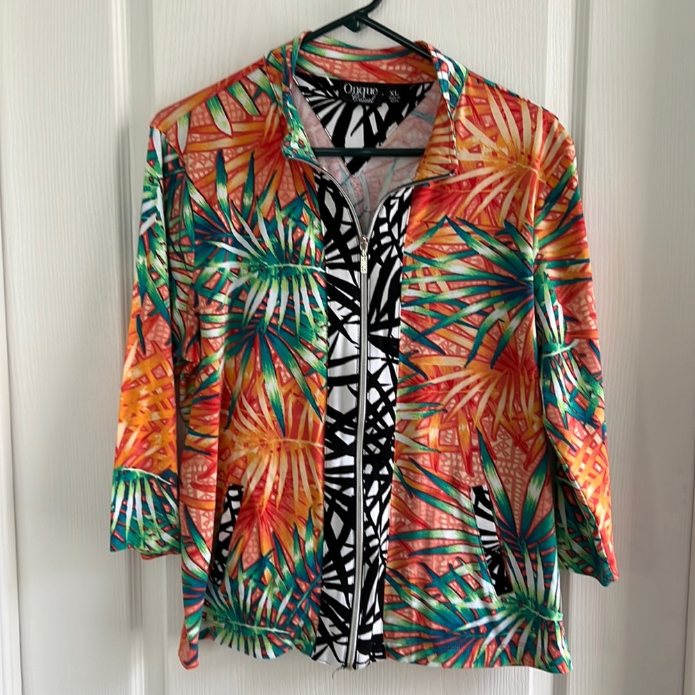 Ladies Tropical Zippered Jacket-XL